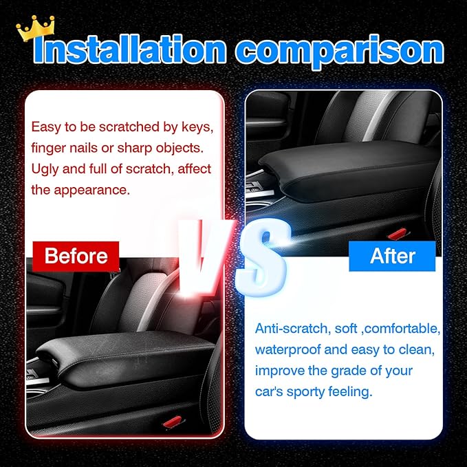 Autorder Center Console Cover for 2023-2025 2026 Honda Pilot/2024-2026 Ridgeline Passport Accessories Armrest Cover Anti-Scratch Middle Console Pad Leather Armrest Protector
