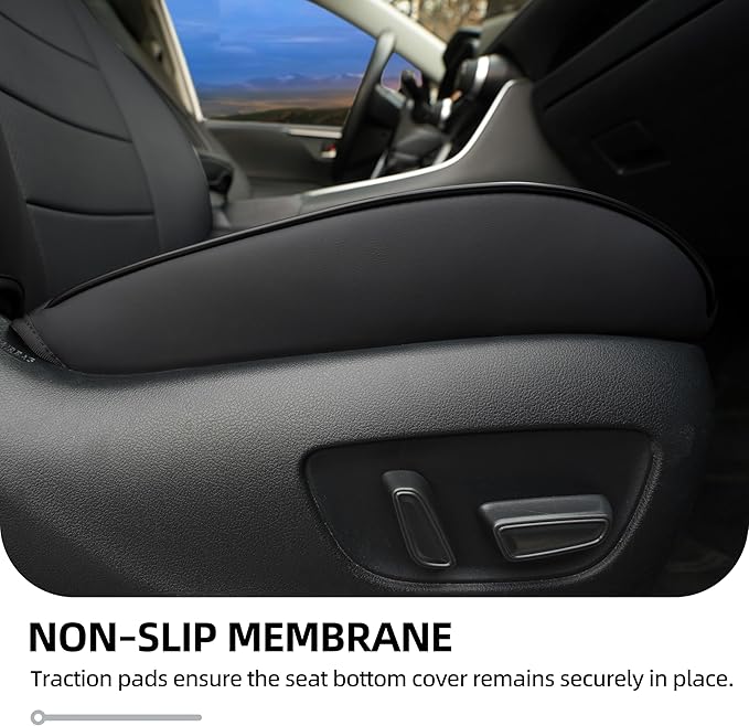 Lolcar RAV4 Seat Covers Custom Fit for Toyota RAV4(Gasoline) 2019 2020 2021 2022 2023 2024 2025 LE,XLE,XLE Premium,Limited,Airbag Compatible,Car Seat Cover Full Set for SUV, Waterproof Leather(Black)