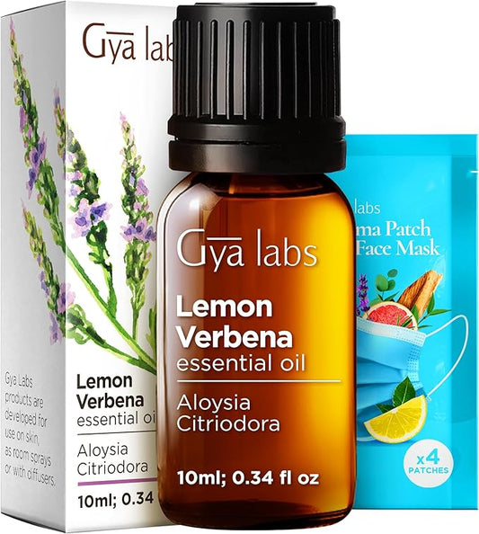 100% Pure Lemon Verbena Essential Oil - 0.34 Fl Oz - Lemon Verbena Oil for Hair, Skin, Diffuser, Aromatherapy & DIY Candle Making Scent