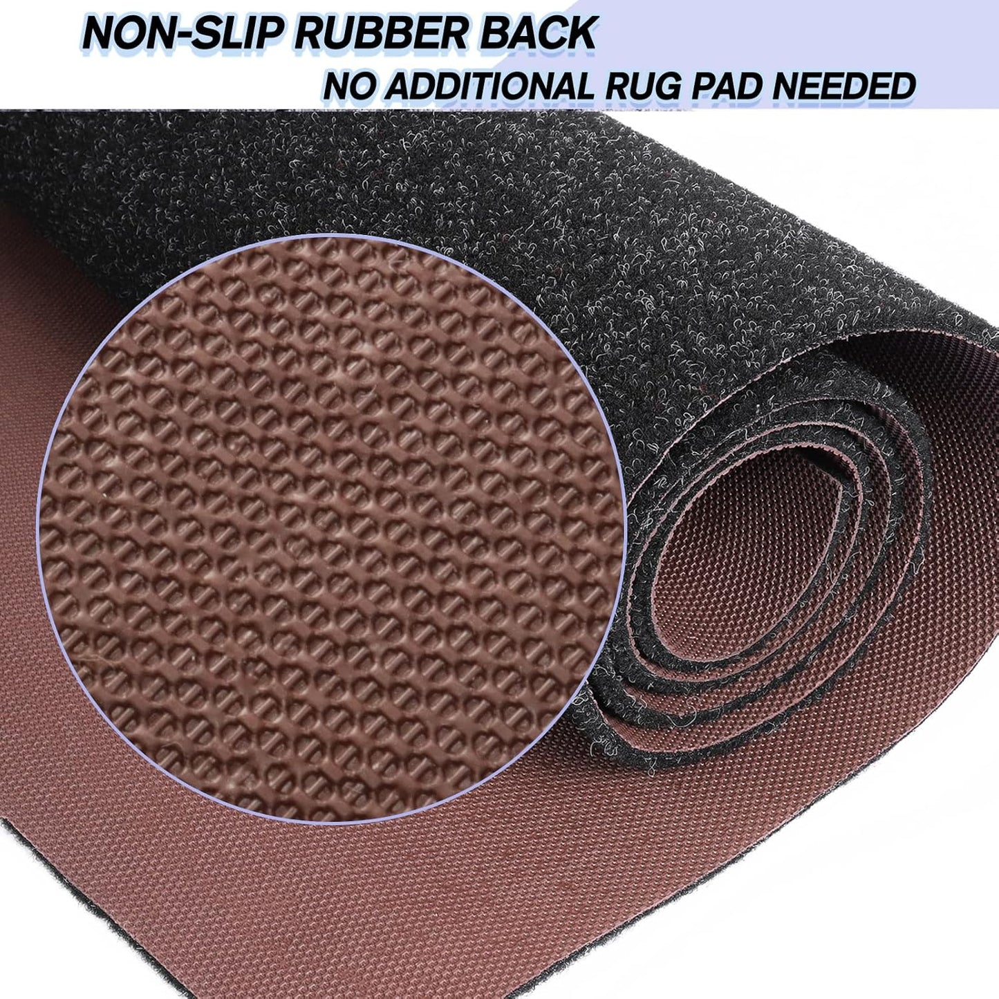 Custom Size Backed Non-Slip Area Rugs Runner, Easy Clean, Waterproof Runner Rugs for Hallway Entryway, Kitchen, Laundry, 3FT x 44FT, Black