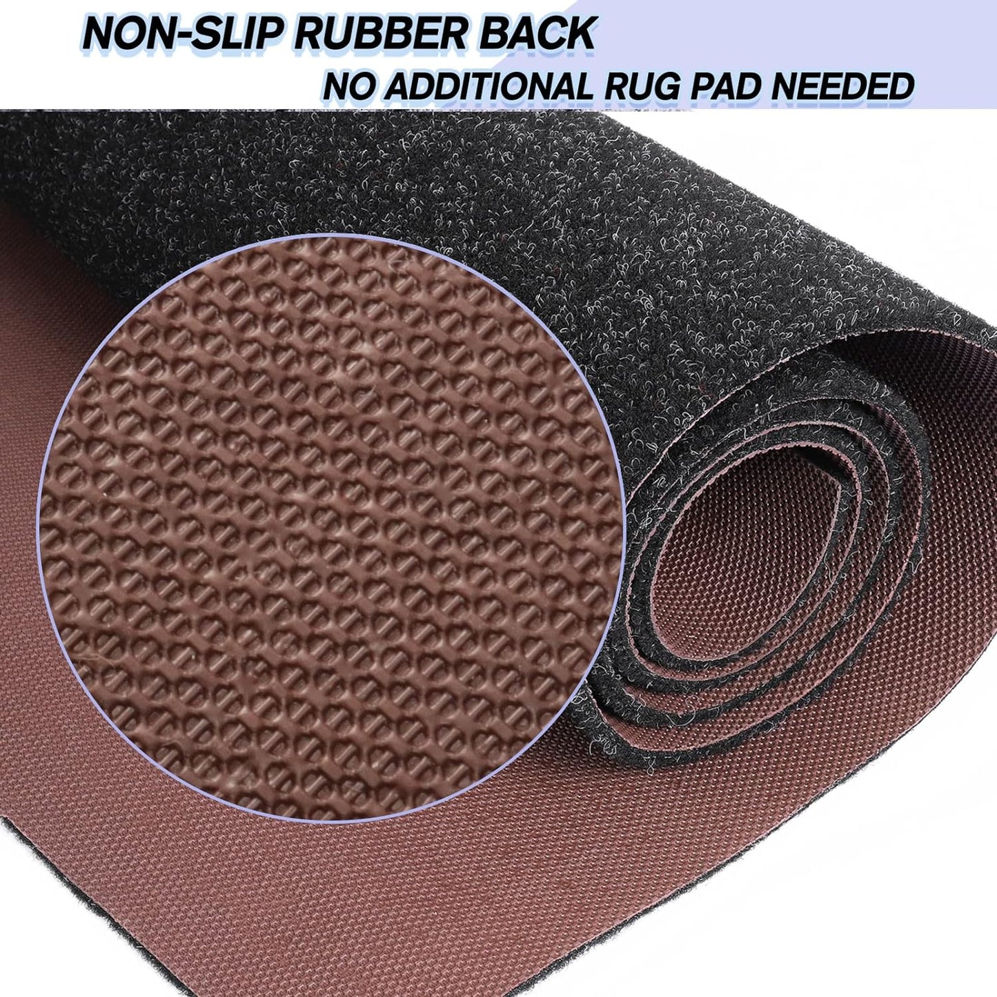 Custom Size Backed Non-Slip Area Rugs Runner, Easy Clean, Waterproof Runner Rugs for Hallway Entryway, Kitchen, Laundry, 3FT x 35FT, Black