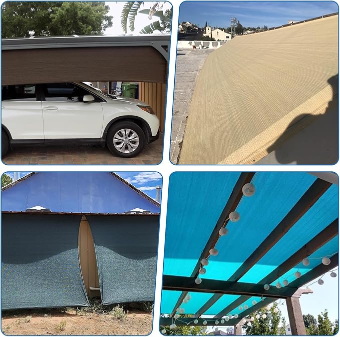 TANG Sun Shade Fabric Roll 8'x122' Shade Cloth for Garden Brown HDPE Mesh Shading Pergola Cover Replacement Canopy, 95% Blockage Sunshades for Outdoor Patio Backyard Plant