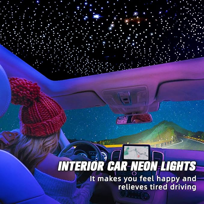 16W Starlight Headliner Kit, Star Lights for Car Roof&Home Decoration, Fiber Cable 260pcs*0.03in*6.5ft RGBW Star Light Headliner with Bluetooth APP/Remote Control/Music Mode