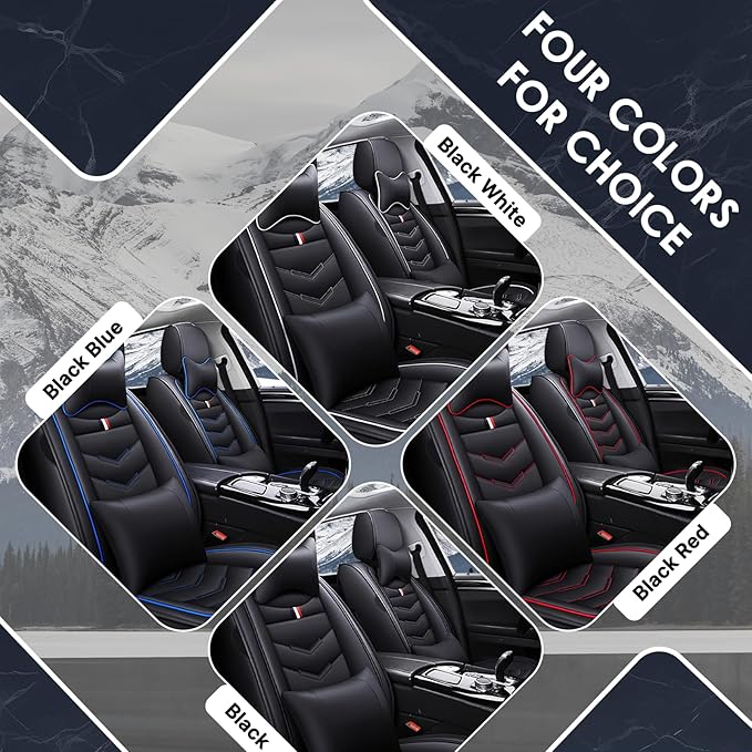 Car Seat Cover 7 Seats for Hyundai Palisade 2020-2025, Durable Wear Resistant Waterproof Sport Seat Cover, Breathable No Odor Premium Leather Vehicle Seat Covers.(Luxury,Black White)