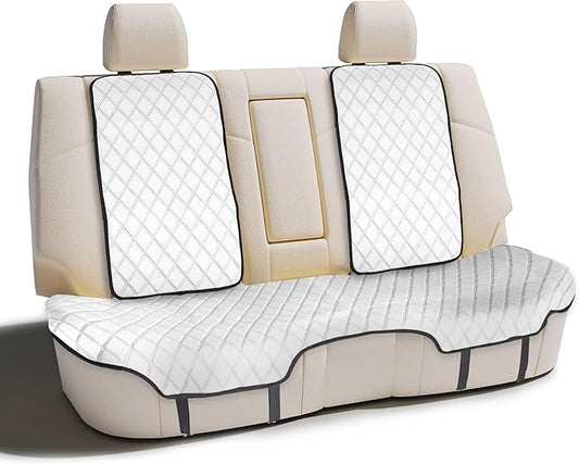 FH Group Car Seat Cushion Neosupreme Automotive Seat Cushions - Universal Fit, Rear Car Seat Cushion, Car Seat Cushions with Non-Slip Silicone Backing for SUV, Sedan, Van Rear Set White