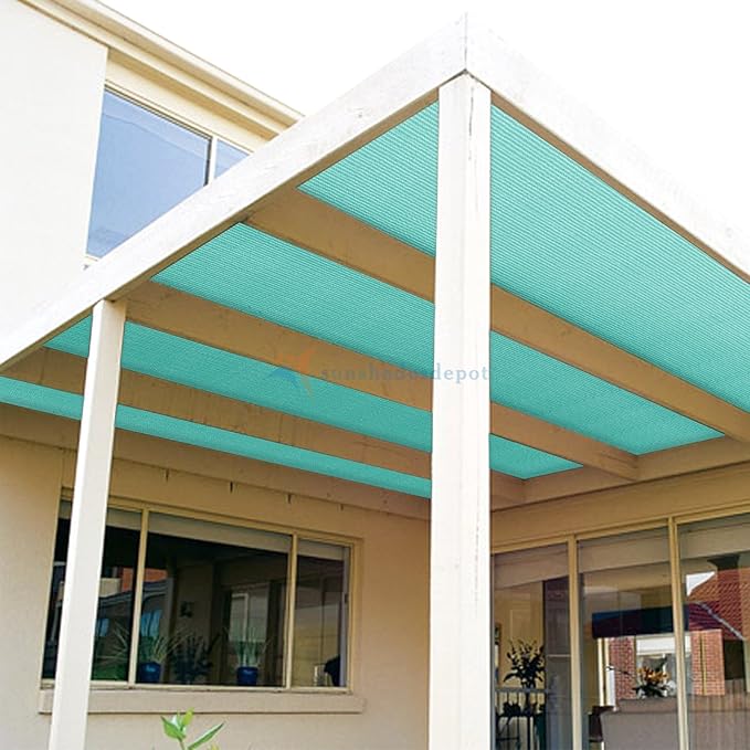 TANG Sun Shade Fabric Roll 8'x62' Shade Cloth for Garden Turquoise Green HDPE Mesh Shading Pergola Cover Replacement Canopy, 95% Blockage Sunshades for Outdoor Patio Backyard Plant