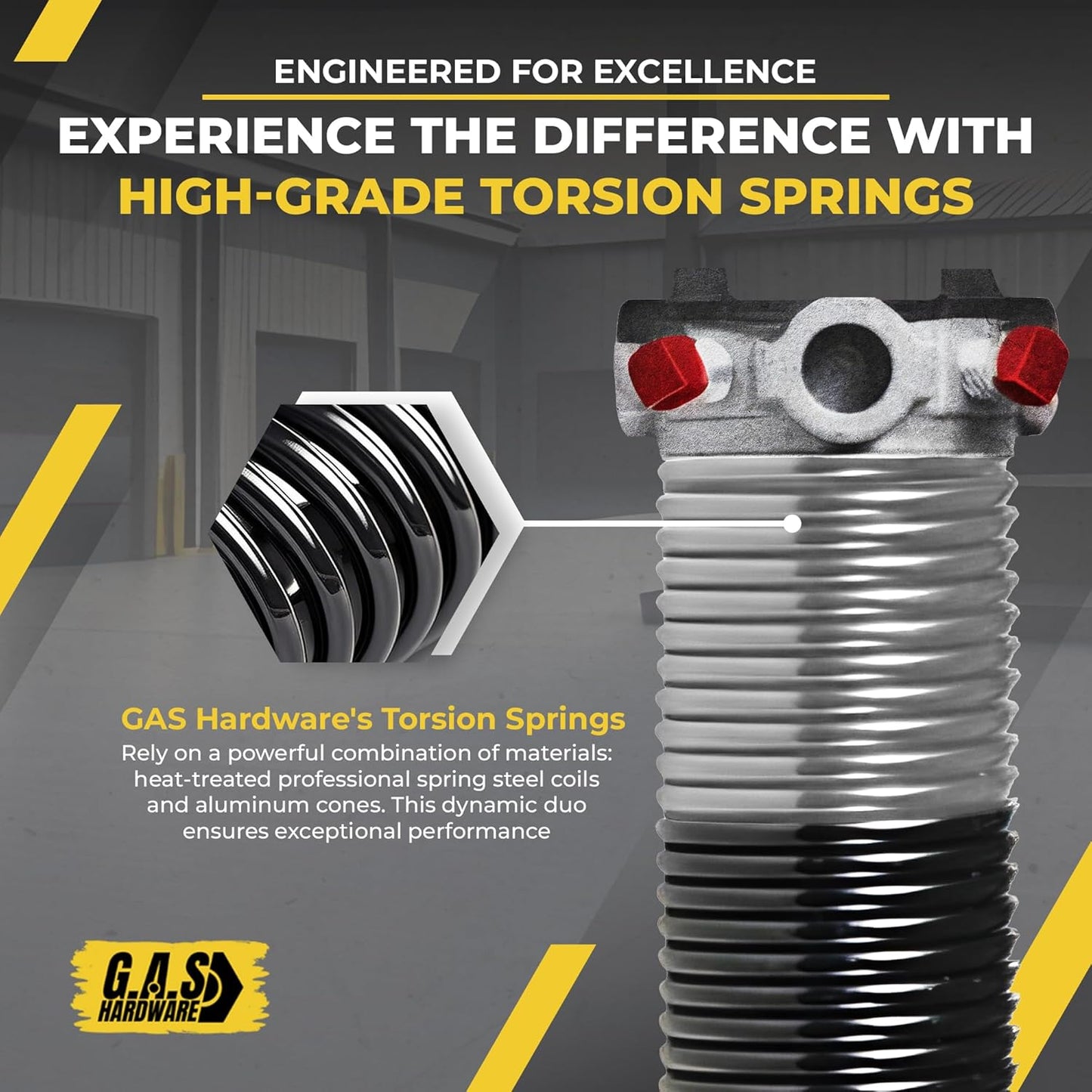 Garage Door Torsion Springs 218x2x25 Includes 1” Steel Bearing, Gloves, and Winding Bars for Left and Right Side of Garage Door Precision E-Coating 5-Year Warranty Minimum 30,000 Cycles (Pair)