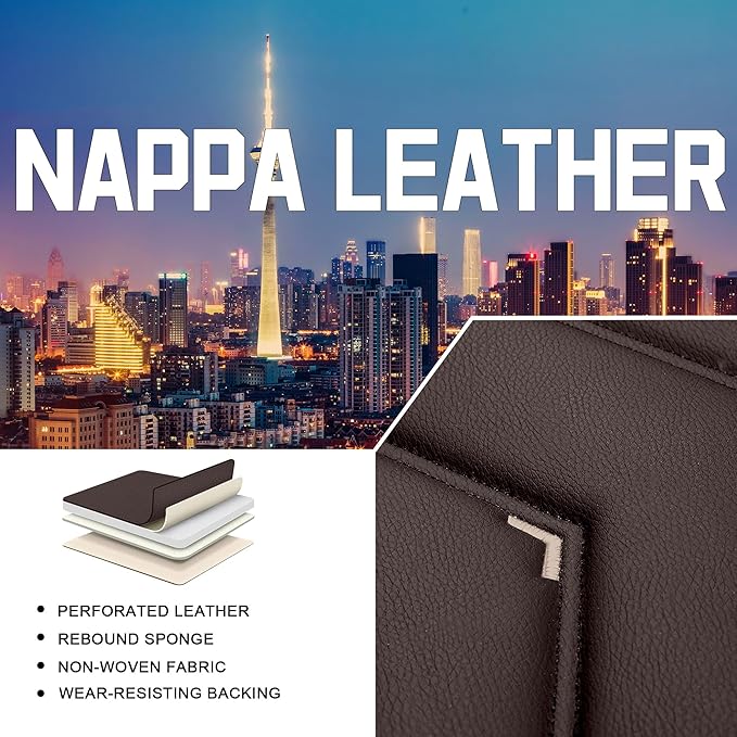 CTDS Car Seat Covers for Nissan Sentra 2000-2026, Stylish Sport Seat Cover, Premium Nappa Leather Car Seat Cover. Automobile Seat Covers Sets.(Luxury 2 Seats/Coffee Color)