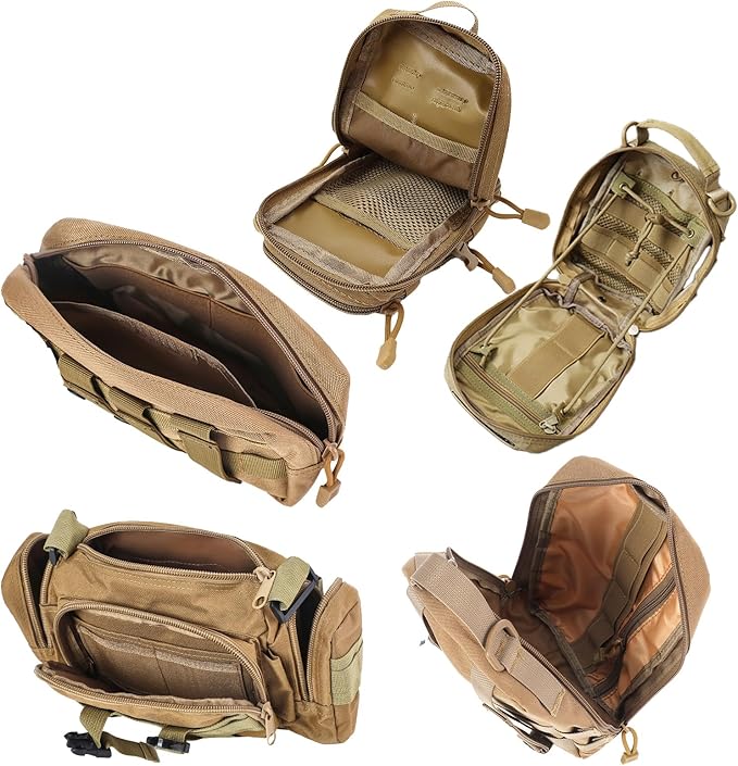 Universal Tactical Seat Back Organizer Vehicle Molle Panel Organizer Storage Bag with 5 Detachable Molle Pouch for All Vehicel Such as Jeep,Truck,SUV, Car, Ford,Chevy etc