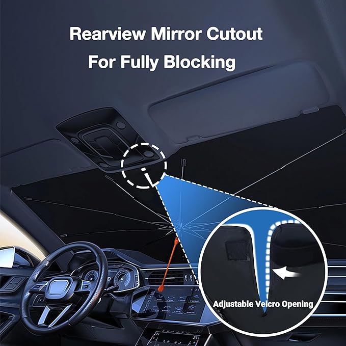 CHILL·TEK Funny Animal Car Windshield Sun Shade Umbrella, Sea Turtle Car Sun Shade Umbrella, Block UV Rays Heat Foldable Windshield Umbrella Sun Visor Protector - Keep Vehicle Cool for Cars SUV