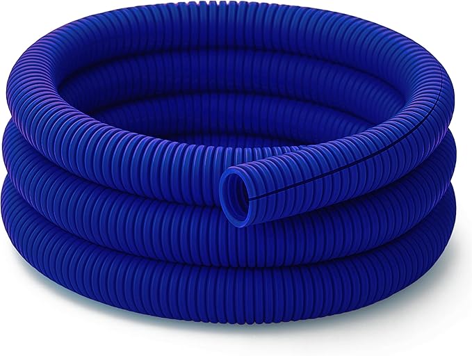 Electriduct Split Wire Loom Tubing Polyethylene Corrugated Flexible Conduit - 2" Nominal Size - 100 Feet - Blue