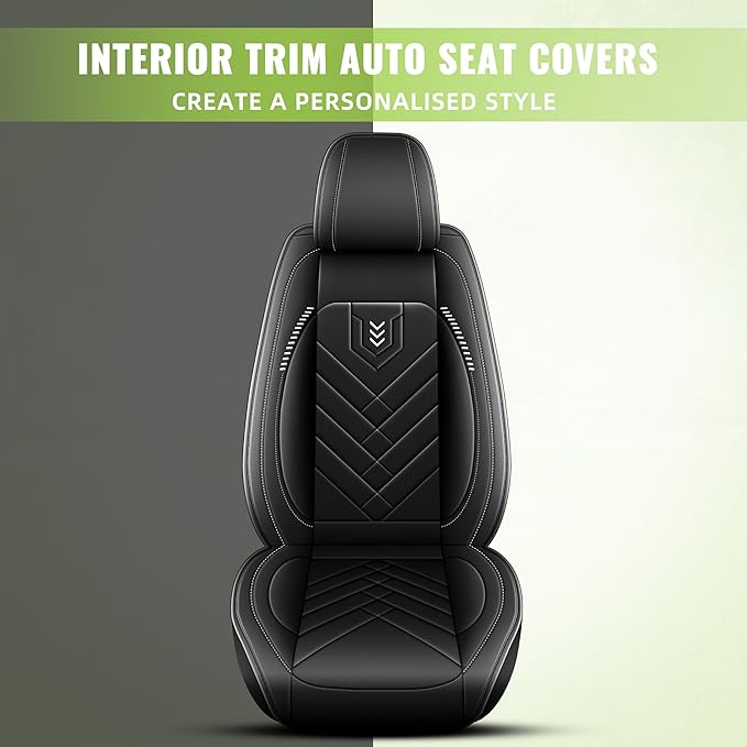 AOMSAZTO Car Seat Cover for Chevrolet Chevy Trax 2024 2025 2026 Front Set, Leather Car Seat Protector Waterproof, Non Slip Car Seat Cushion, Interior Seat Covers Automotive Accessories - Black