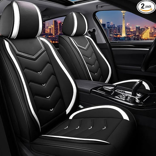 CTDS Car Seat Covers for Honda Civic 2000-2026, Stylish Sport Seat Cover, Premium Nappa Leather Car Seat Cover. Automobile Seat Covers Sets.(Standard 2 Seats/Black White)