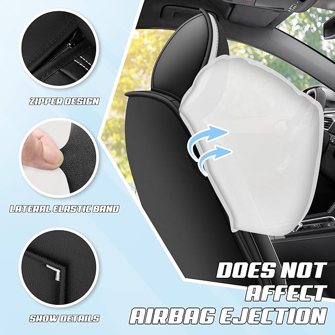 Car Seat Covers Fit for Infiniti g37 2000-2026, Stylish Sport Seat Covers, Waterproof Wear-Resistant Premium Nappa Leather Car Seat Cover.(2 Pcs Front/Black White)