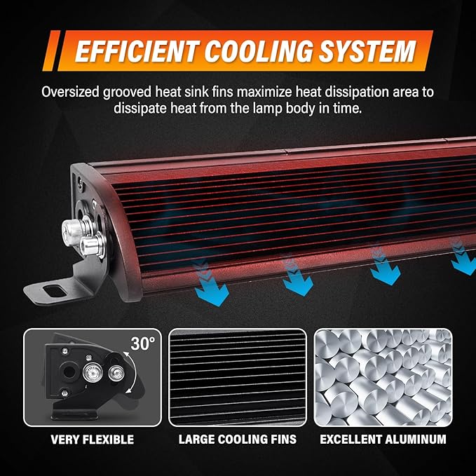 Willpower 17 inch LED Light Bar Single Row White Amber Dual Color 90W Off Road Light Bar Spot Flood Combo LED Work Light Truck UTV 4x4 Cars SUVs ATVs Boats Fog Driving Light with Wiring Harness kit