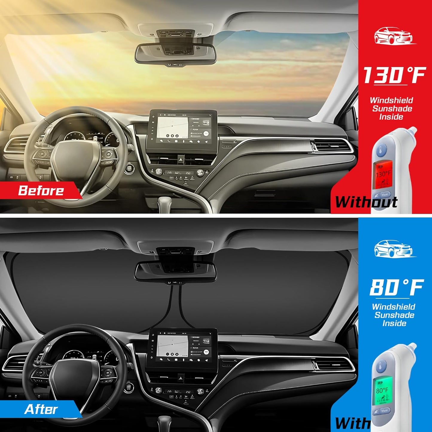 ARISMOTOR Windshield Sun Shade for Acura TLX 2021-2025 2026, Custom Fit Foldable Front Window Sunshade Sun Visor Protector, Block UV Rays Keep Your Car Cooler