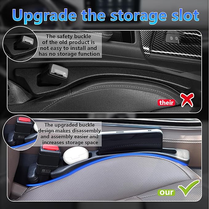 【Compatible with Hyundai Tucson】 Seat Gap Filler,No Drop Seat Guard Compatible with Hyundai Tucson,Drop Seat Guards for Cars(2Pcs),Emergency Keychain Car Escape Tool(2Pcs)
