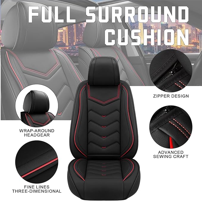 CTDS Car Seat Covers for Honda Accord 2000-2026, Stylish Sport Seat Cover, Premium Nappa Leather Car Seat Cover. Automobile Seat Covers Sets.(Standard 5 Seats/Black)