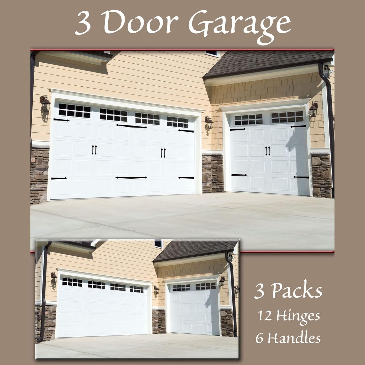 Household Essentials Garage Handle and Hinge Magnets – Decorative Magnetic Hardware Steel Doors, Easy Installation, Durable & Weatherproof, Set of 6
