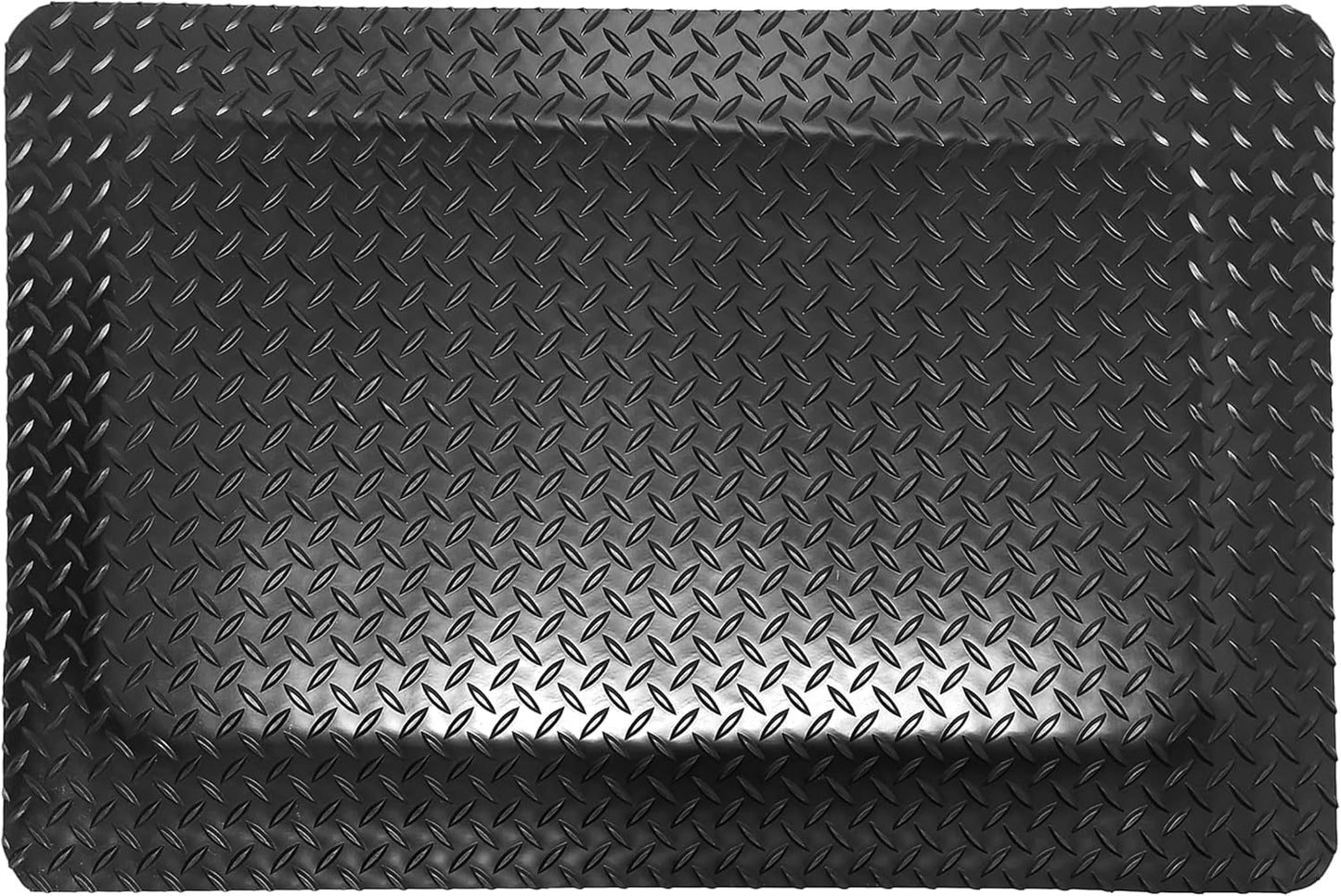 Rhino Mats, American Classic Diamond Anti-Fatigue Mats, Industrial Ergonomic Comfort Standing Mat for Work, Home, Garage, Office, Kitchen or Anywhere (Black 9/16" Thick, 4 FT. x 10 FT.)