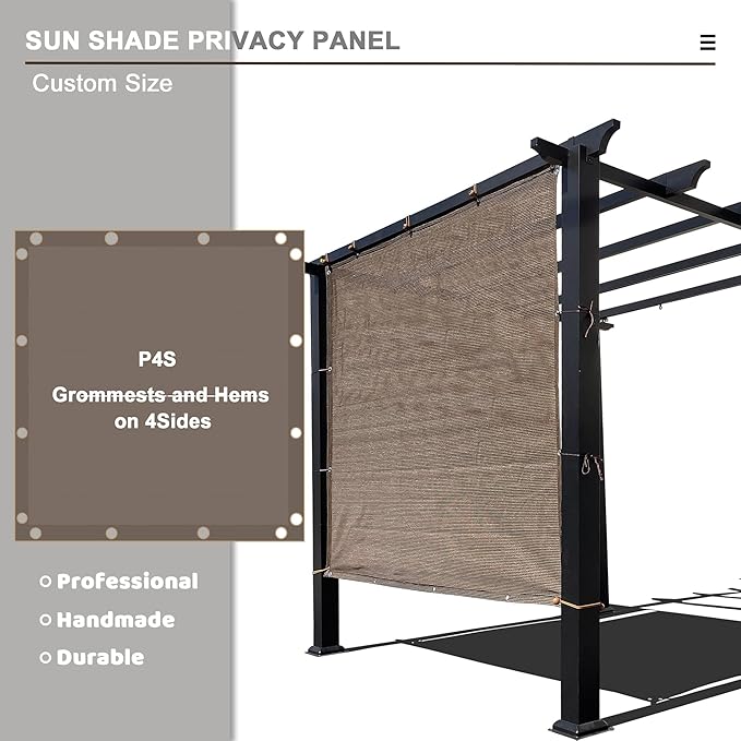 Alion Home Sun Shade Privacy Panel with Grommets and Hems on 4 Sides for Patio, Awning, Window, Pergola or Gazebo - Mocha Brown (8' x 4')