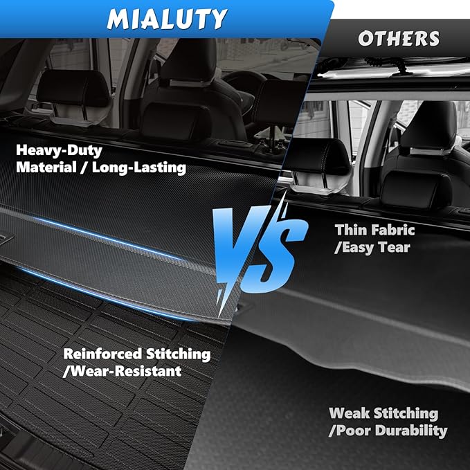 MIALUTY® Cargo Cover for 2019-2026 Toyota RAV4 Retractable Trunk Cover RAV4 Accessories Anti-Peeping Anti-Theft Privacy Screen,Trunk Luggage Shield Shade Carbon Fiber Texture