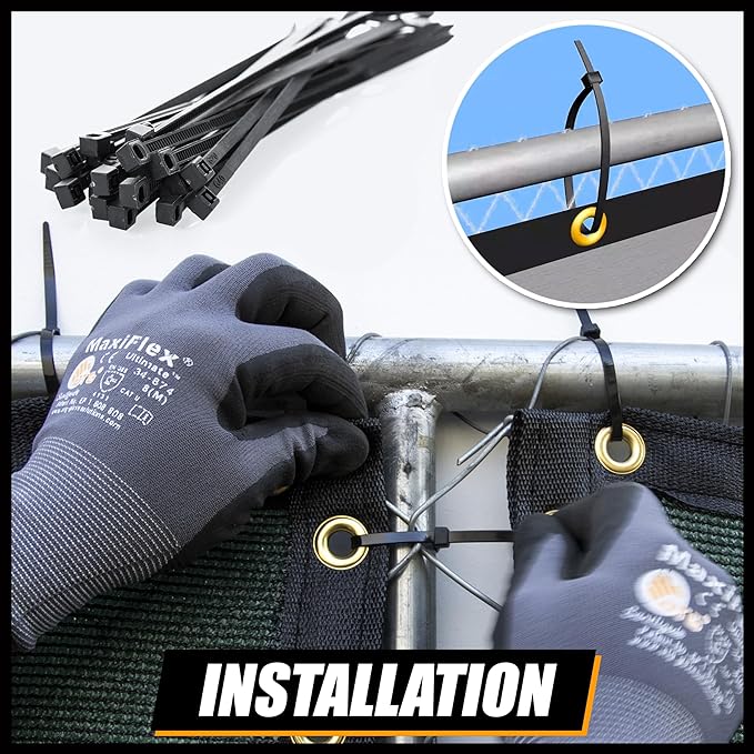 Royal Shade Custom Size 6' x 128' Grey Fence Privacy Screen Windscreen Cover Netting Mesh Fabric Cloth - Cable Zip Ties Included (We Make Custom Size)