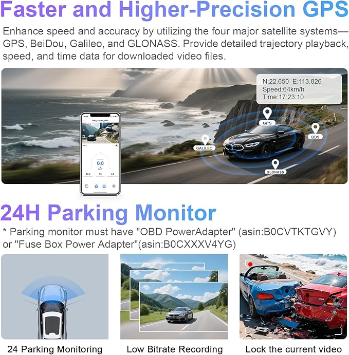 mangoal STARVIS 2 Front 4K HDR Dash Cam IMX678, Custom Fit for Ford F150 2013-2017 F250/F350 Super Duty 2015-2019(Model B), 5GHz WiFi, GPS, 64GB Card