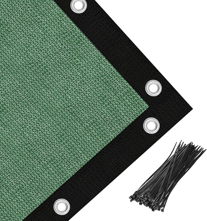 Amagenix 90% Pergola Shade Cover 8' X 24' Sun Shade Cloth with Grommets for Outdoor Garden Patio Porch, Commercial Grade 200 GSM - Cable Zip Ties Included (We Customized) GN108, Green