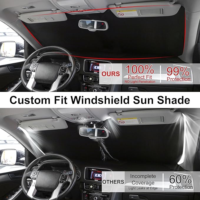 Windshield Sun Shade Compatible with 2015-2023 Dodge Challenger Accessories Coupe,SRT Hellcat,Redeye,GT,RT,TA Coupe,Widebody,SXT,RT Scat Pack Sun Visor Protector