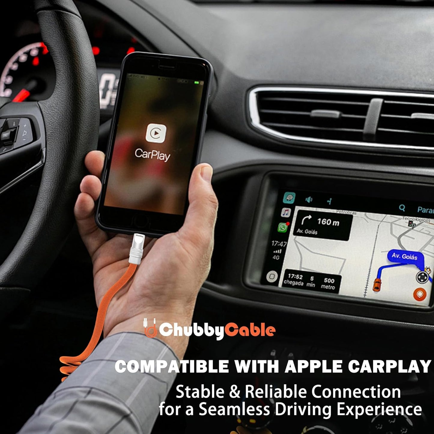 chubbycable Curly Chubby - Retractable Fast Charging Cable 240W Coiled Charger Cord for Car Durable USB-C Cable for Phones, Tablets and More, Dark Blue, USB-A to Type-C, 1.3FT-2.3FT