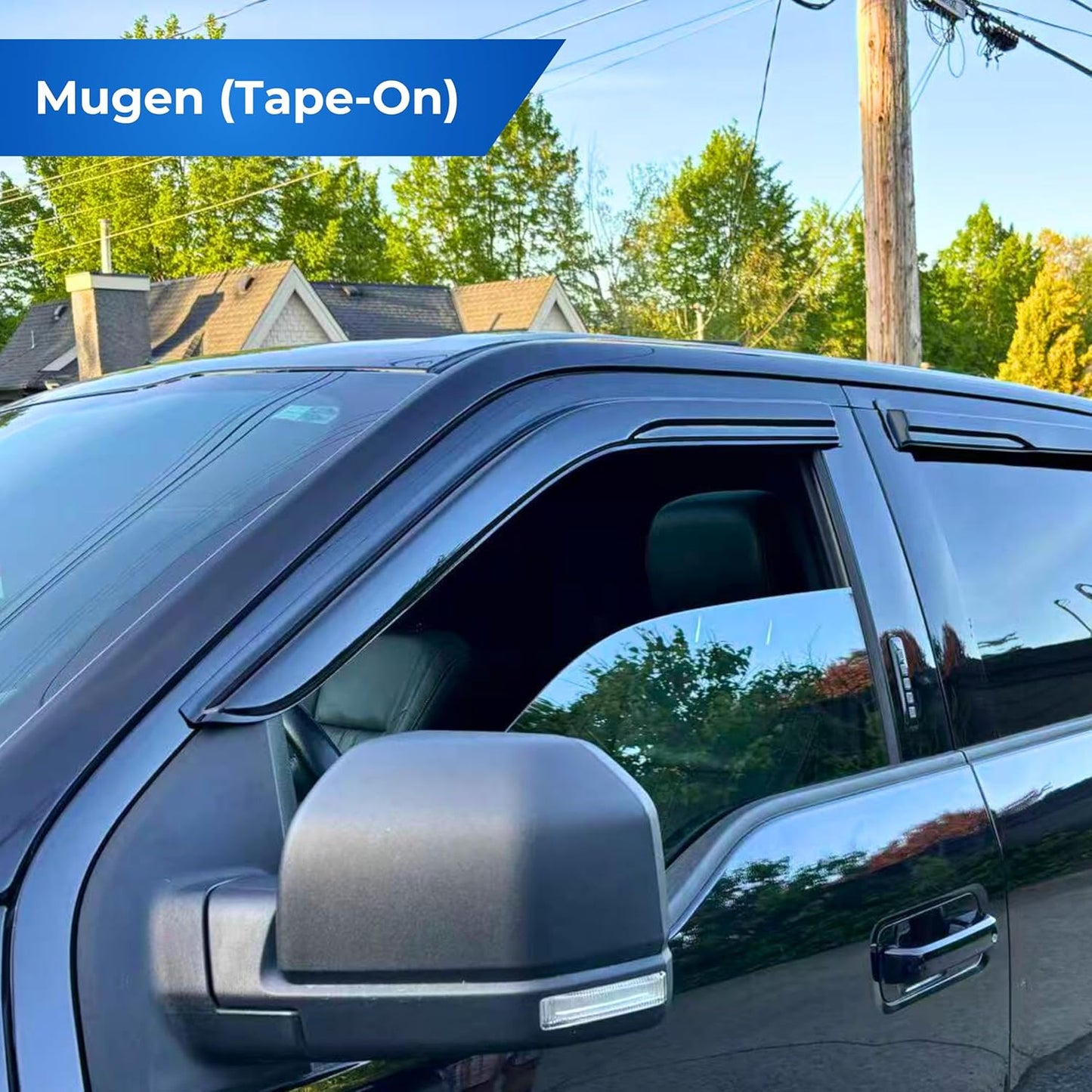 KPY Window Visor Compatible with Toyota RAV4 2019-2024, 4PC Rain Guard Side Window Vent Deflectors Tape-On Mugen Style, 2019 2020 2021 2022 2023 2024