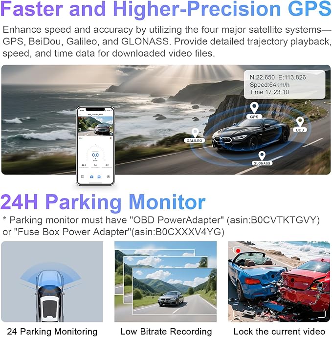 Front 4K HDR Dash Cam STARVIS 2 IMX678, Custom Fit for Subaru Crosstrek 2024 2025 2026(Model B), Base Limited Premium Sport Wilderness etc, 5GHz WiFi, GPS, 64GB Card