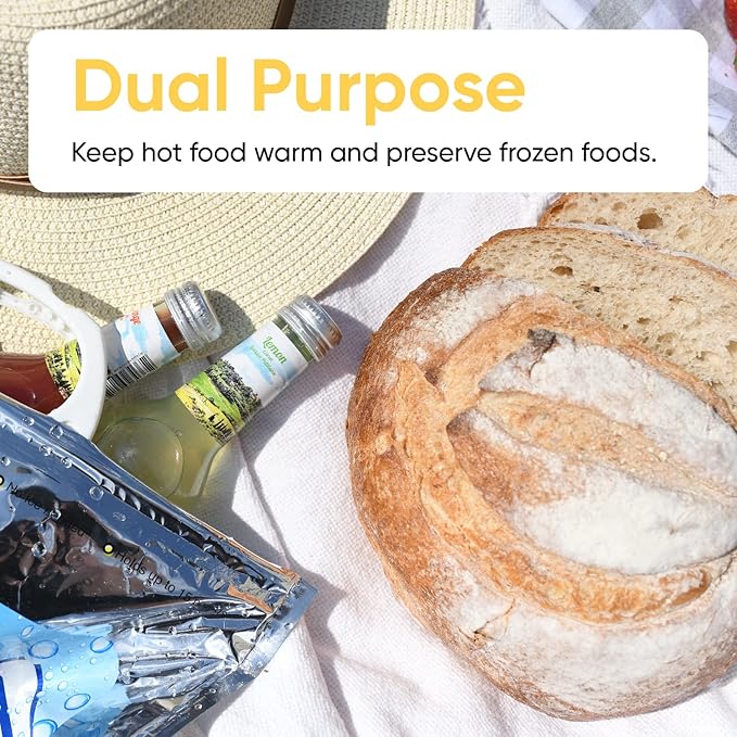 Superio Hot and Cold Insulated Bags for Food Delivery, Grocery Shopping Bags, Food Storage for Hot and Frozen Food for Travel, Disposable Cooler Bag, Reinforced Thermal Lunch Bag (24, 20" x 19")