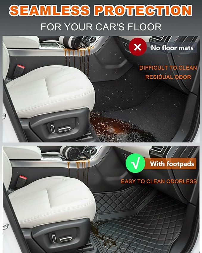 All-Weather car Floor MATS-Suitable for 99% of car Models,Leather car mat, offering Personalized Embroidery and Multiple Color Options,Provide Protection for car Rug (Black Green)