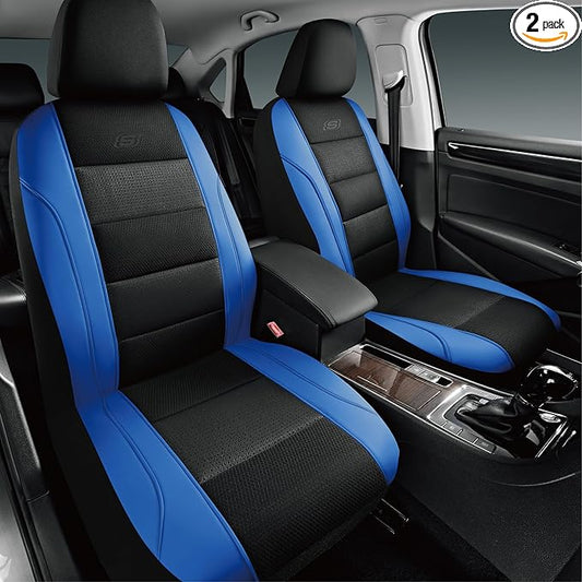 Skechers Men’s Seat Covers, Air-Cooled Memory Foam Car Seat Covers Front Seats, Airbag Compatible,Universal Fit for Most Cars, SUVs, Vans and Trucks,Blue