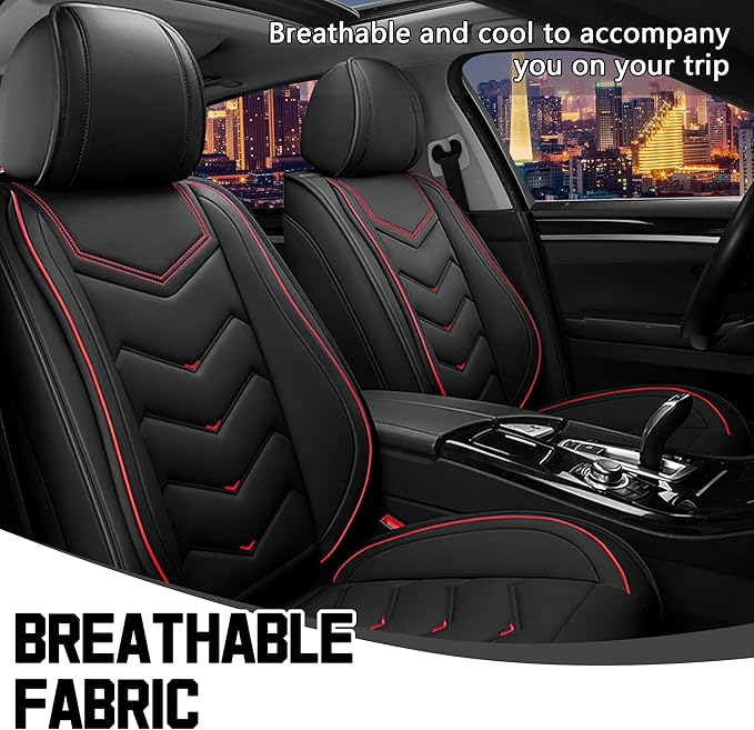 CTDS Car Seat Covers for Toyota RAV4 2000-2026, Stylish Sport Seat Cover, Premium Nappa Leather Car Seat Cover. Automobile Seat Covers Sets.(Standard 2 Seats/Black)