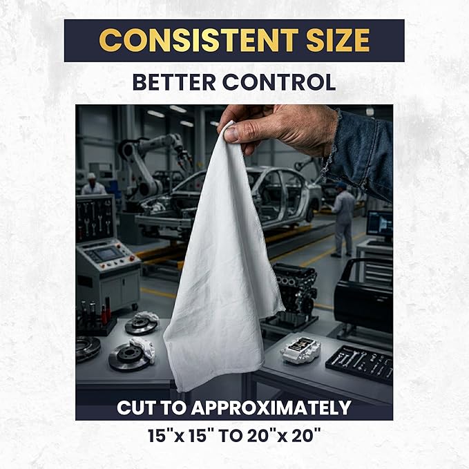 Premium New White Cotton Knit T-Shirt Rags (600 lbs. Pallet 120x5 lbs. Bag of Rags) - Lint-Free, Soft & Absorbent Bulk Cleaning Cloths for Auto, Paint, Garage, Staining & Polishing