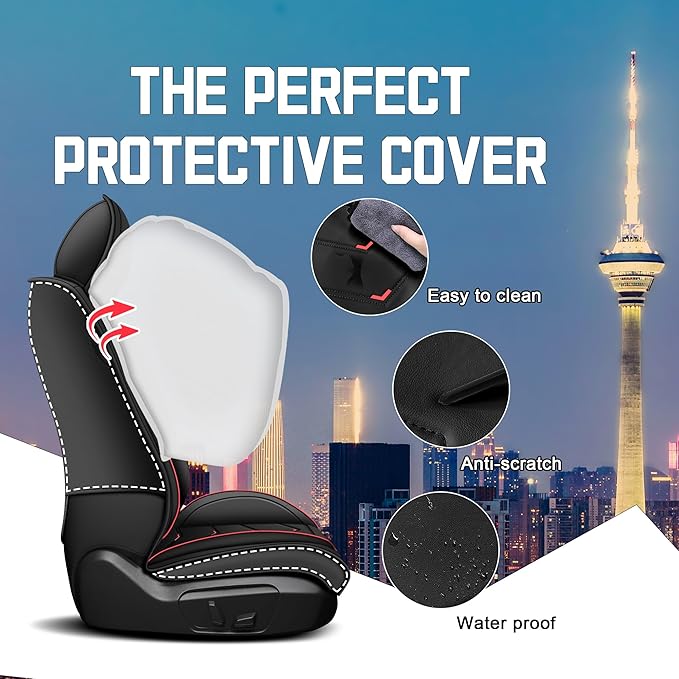 CTDS Car Seat Covers for Honda Civic 2000-2026, Stylish Sport Seat Cover, Premium Nappa Leather Car Seat Cover. Automobile Seat Covers Sets.(Standard 5 Seats/Black)