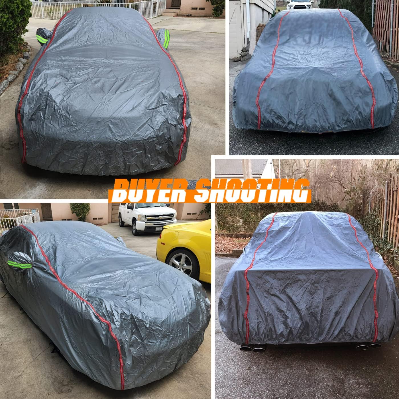 Breathable New Material, Waterproof Car Cover, Locks and Zipper Doors, Sunscreen Waterproof UV Prevention Snowproof Wind and Windproof,Suitable for Indoor Outdoor,for SUV (214"-236") C15