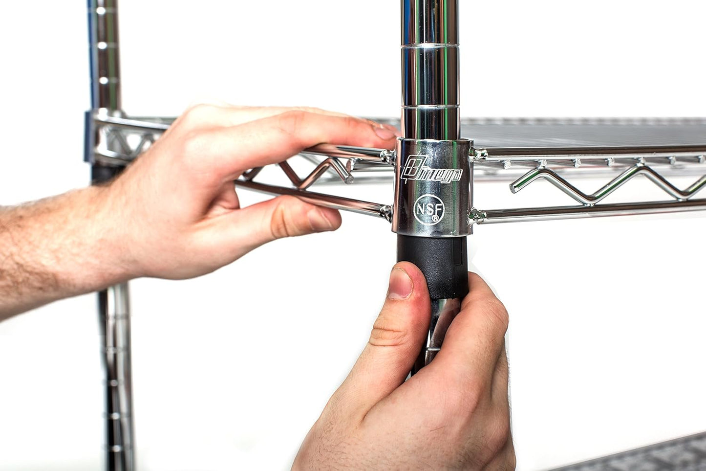 Omega 14" Deep x 42" Wide x 86" High 3 Tier Chrome Starter Shelving Unit