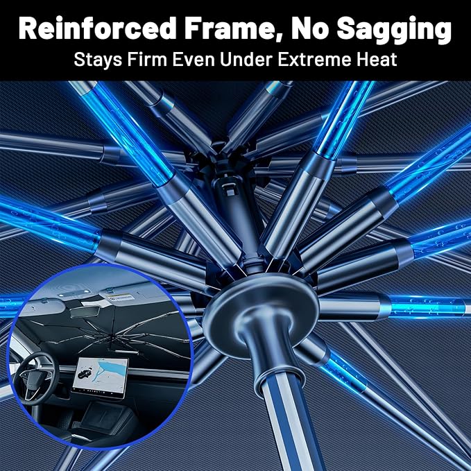 Car Windshield Sun Shade for GMC Acadia 2024-2026 –[Reflective Coated Fabric] Sunshade Umbrella for Front Window, Car Shades Sun Visor Keep Car Cool and Protects Interior, 1:1 Exact Fit