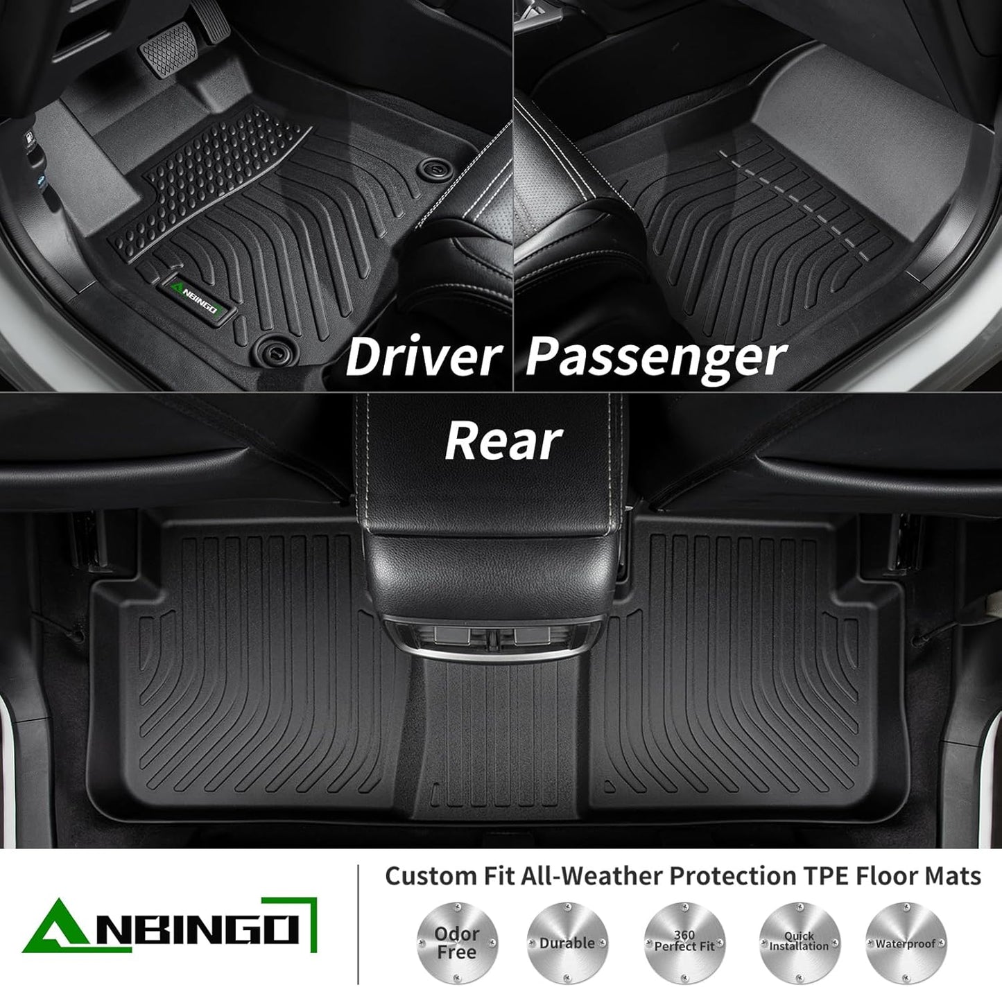 ANBINGO®-Floor Mats & Cargo Liner for 2016-2021 Grand Cherokee/Grand Cherokee WK 2022 2023 (Not for L) All Weather Grand Cherokee Floor Liner Trunk Mat TPE Accessories