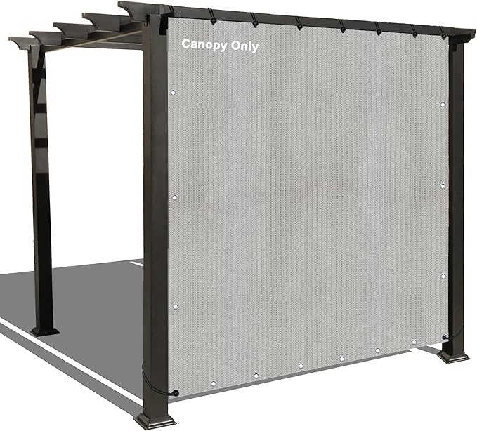 Alion Home Sun Shade Privacy Panel with Grommets and Hems on 4 Sides for Patio, Awning, Window, Pergola or Gazebo - Smoke Tan(10' x 12')
