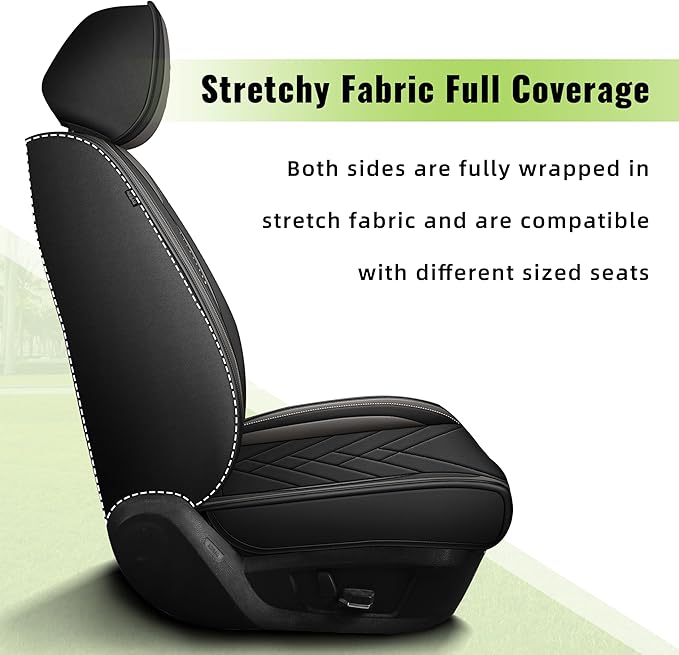 AOMSAZTO Car Seat Covers Fit for Jeep Compass 2012-2025 2026 Premium Front Seat Covers Waterproof Leather Automotive Seat Covers Compatible with Airbag (2 Seats,Grey)