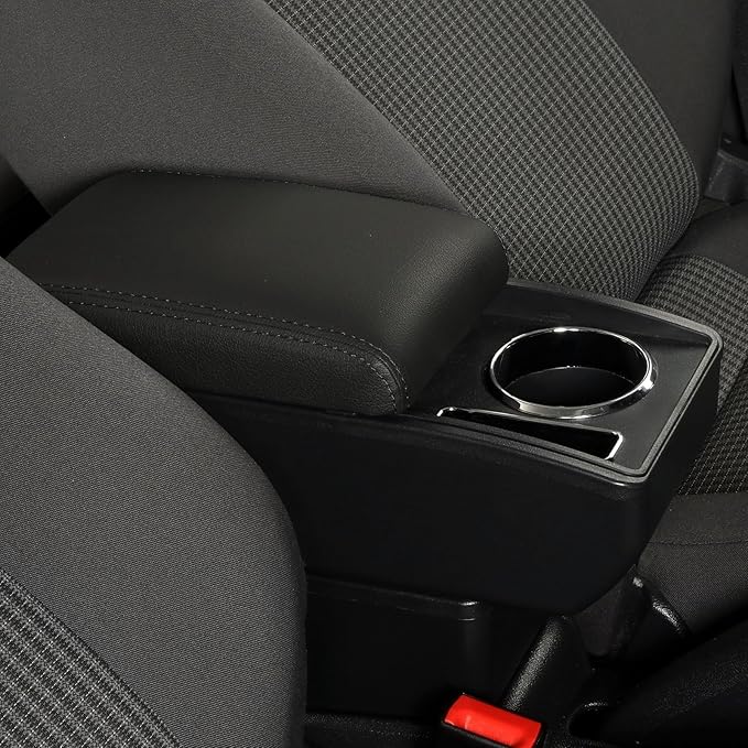 AULPHIKE Compatible with Ford Focus Armrest 2 Mk2 2005-2011 Center Console Organizer Armrests Double Layer Storage Space with Cup Holder