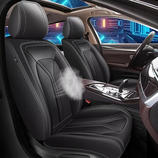 5 Seats Seat Covers Fit for Kia Sorento 2007-2023 2024 2025 Custom Breathable Leather Car Seat Cover Fit for Sorento (5 Seat,Black)