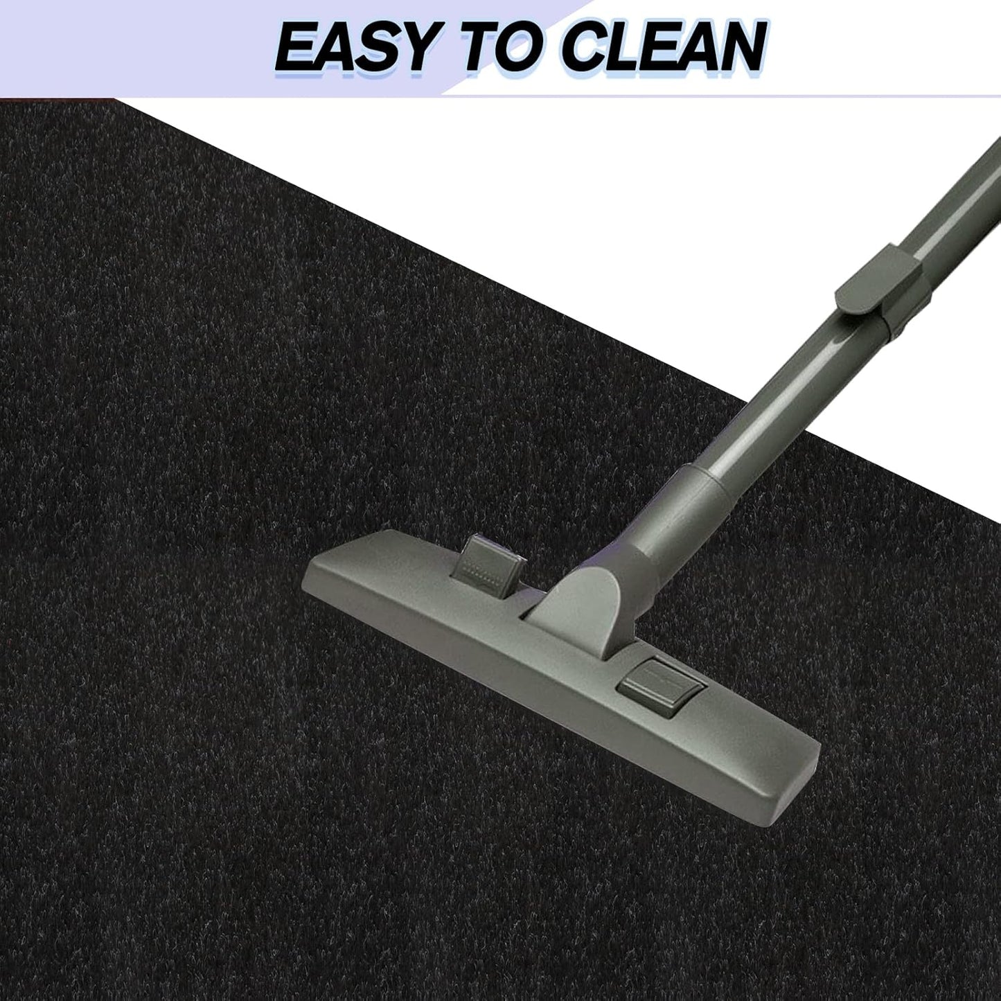 Custom Size Backed Non-Slip Area Rugs Runner, Easy Clean, Waterproof Runner Rugs for Hallway Entryway, Kitchen, Laundry, 2FT x 54FT, Black