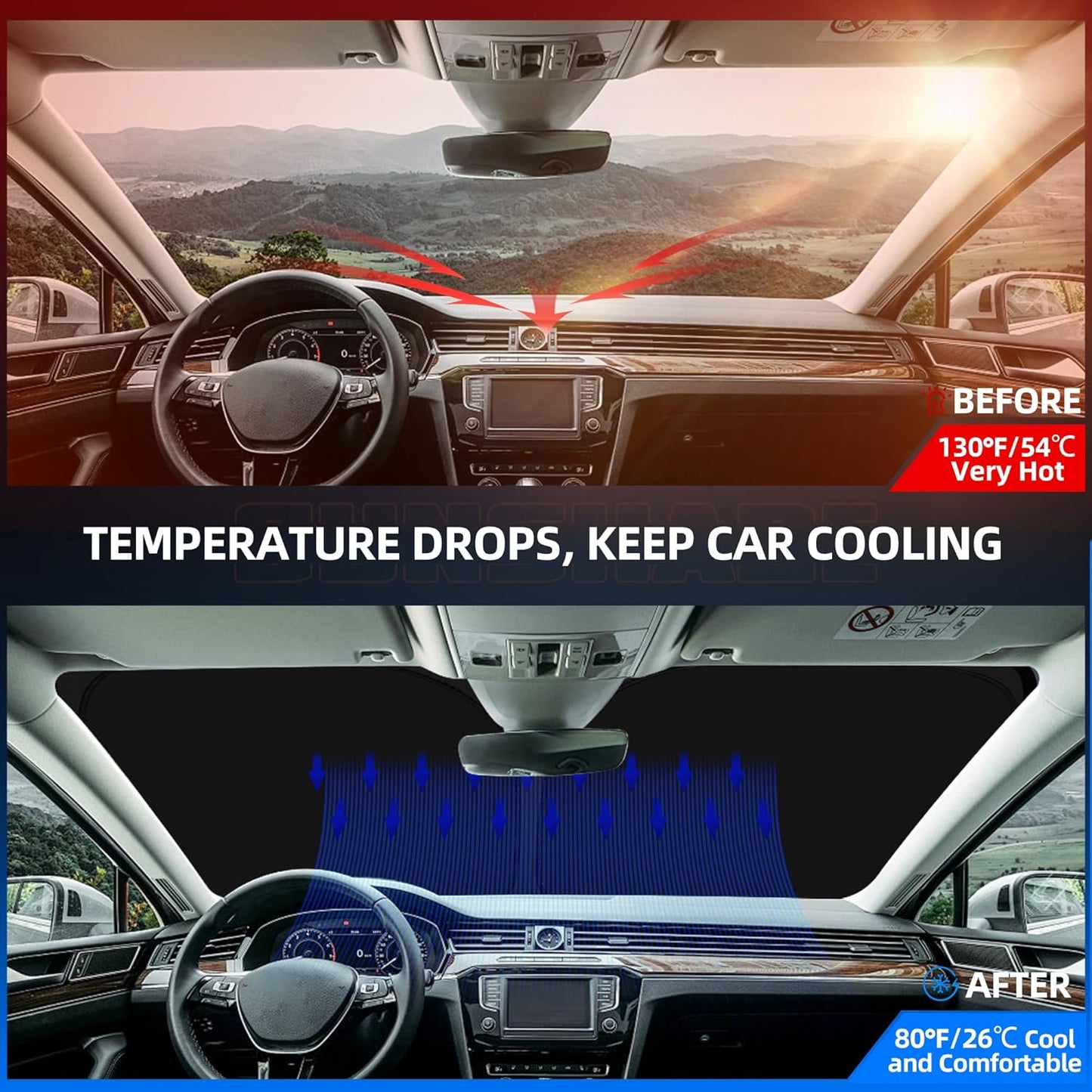 Windshield Sun Shade for Mazda CX-50 2023-2025 2026 Foldable CX50 Sunshade Custom Fit Front Window Car Interior Accessories Protector Blocks UV Rays