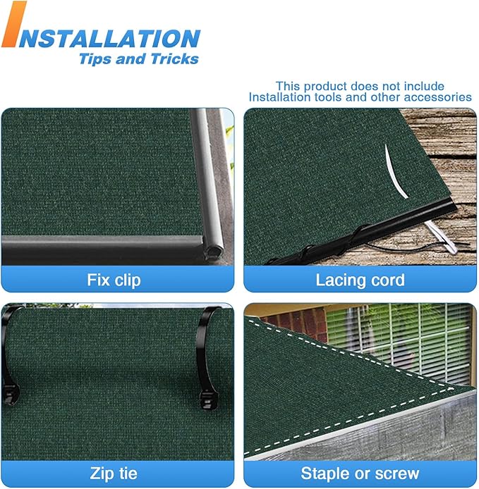 TANG Sun Shade Fabric Roll 8'x19' Shade Cloth for Garden Dark Green HDPE Mesh Shading Pergola Cover Replacement Canopy, 95% Blockage Sunshades for Outdoor Patio Backyard Plant